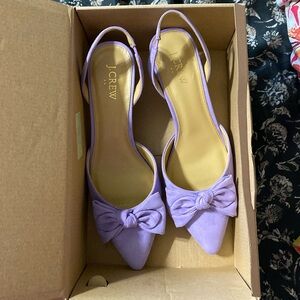 J Crew Bow Kitten Heels in Dried Lavender sz 9 NIB